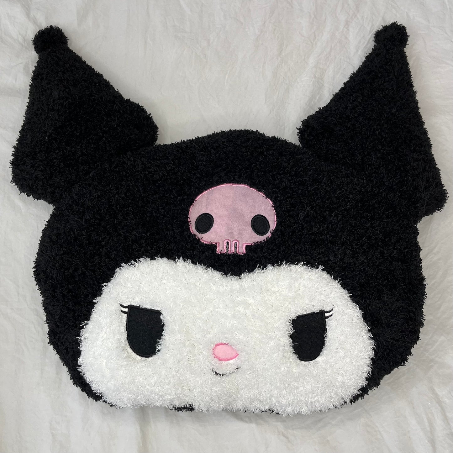 JUMBO Fluffy Skull Pillow Plush