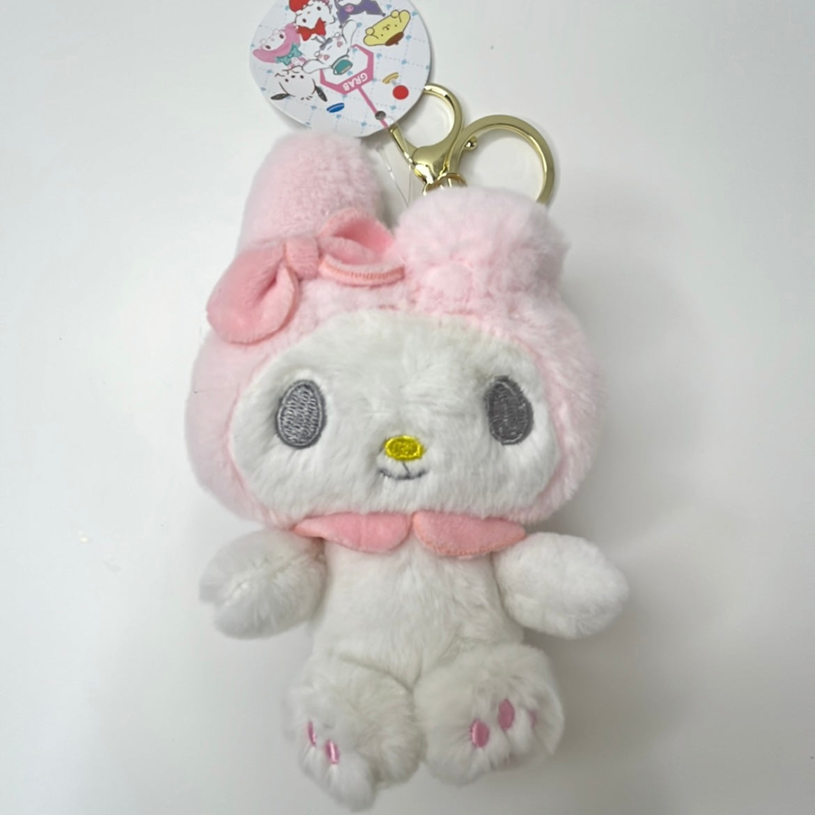 Pink Bunny Fluffy Plush Keychain – Cloudy Squishies