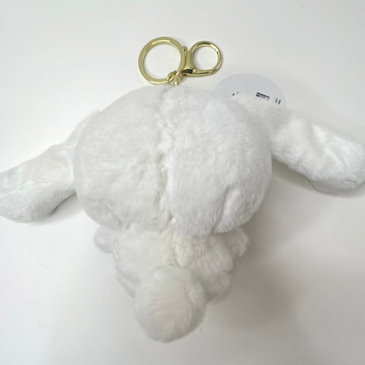 White Floppy Ear Bunny Fluffy Plush Keychain