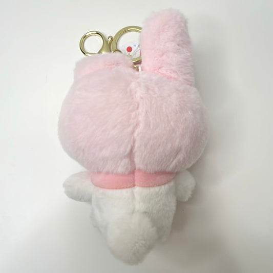 Pink Bunny Fluffy Plush Keychain